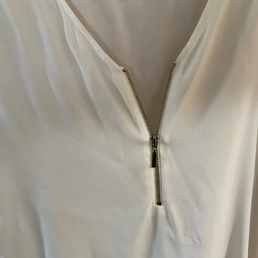 Express White Zipper-Front Top - Picture 3 of 8
